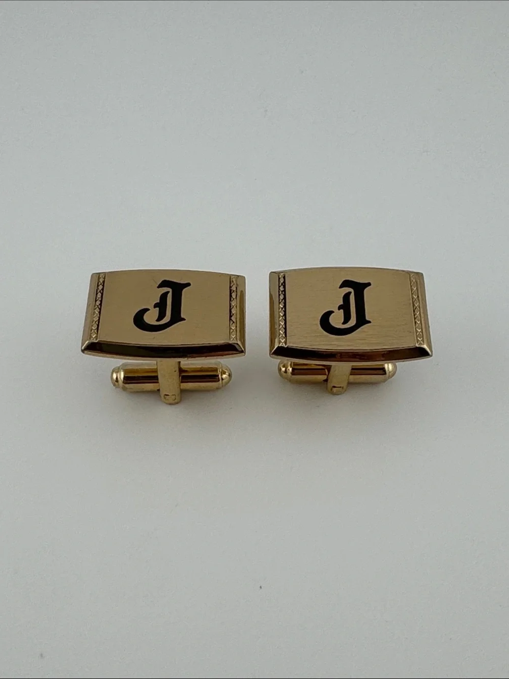 Vintage MCM Gold-Tone 'J' Initial Cufflinks for Men by Hickok